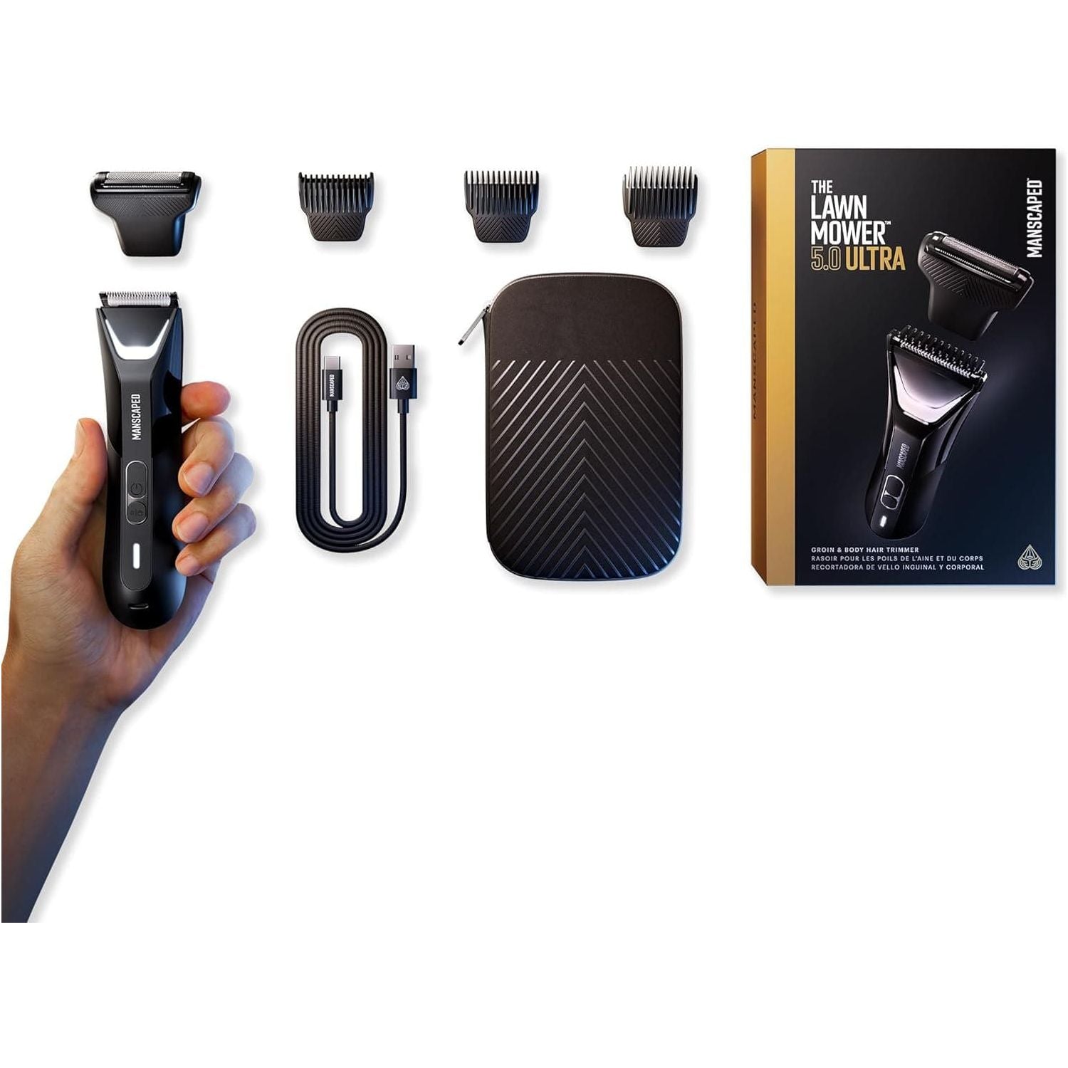 Buy MANSCAPED,MANSCAPED™ Lawn Mower™ 5.0 Ultra Groin & Body Hair Trimmer – Dual-Head SkinSafe™ Trimmer, Waterproof, USB-C Rechargeable, with Travel Pouch - Gadcet UK | UK | London | Scotland | Wales| Near Me | Cheap | Pay In 3 | Shaving & Grooming