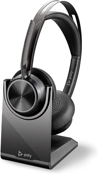 Buy Poly,Poly - Voyager Focus 2 UC Bluetooth Headset + Charging Cradle (Plantronics) - Stereo headset with boom microphone, USB-A for PC/Mac - Active Noise Canceling - Works with Teams - Gadcet.com | UK | London | Scotland | Wales| Ireland | Near Me | Cheap | Pay In 3 | Headphones & Headsets