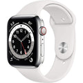 Buy Apple,Apple Watch Series 6 44mm (GPS + Cellular) - Silver Stainless Steel Aluminium Case with White Sport Band - Gadcet UK | UK | London | Scotland | Wales| Ireland | Near Me | Cheap | Pay In 3 | Watches