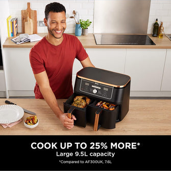 Buy Ninja,Ninja Foodi MAX Dual Zone Air Fryer, 9.5L, 6-in-1, 2 Drawers, No Oil, Nonstick Baskets, Copper/Black - AF400UKCP - Gadcet UK | UK | London | Scotland | Wales| Near Me | Cheap | Pay In 3 | Air Fryer & Grill