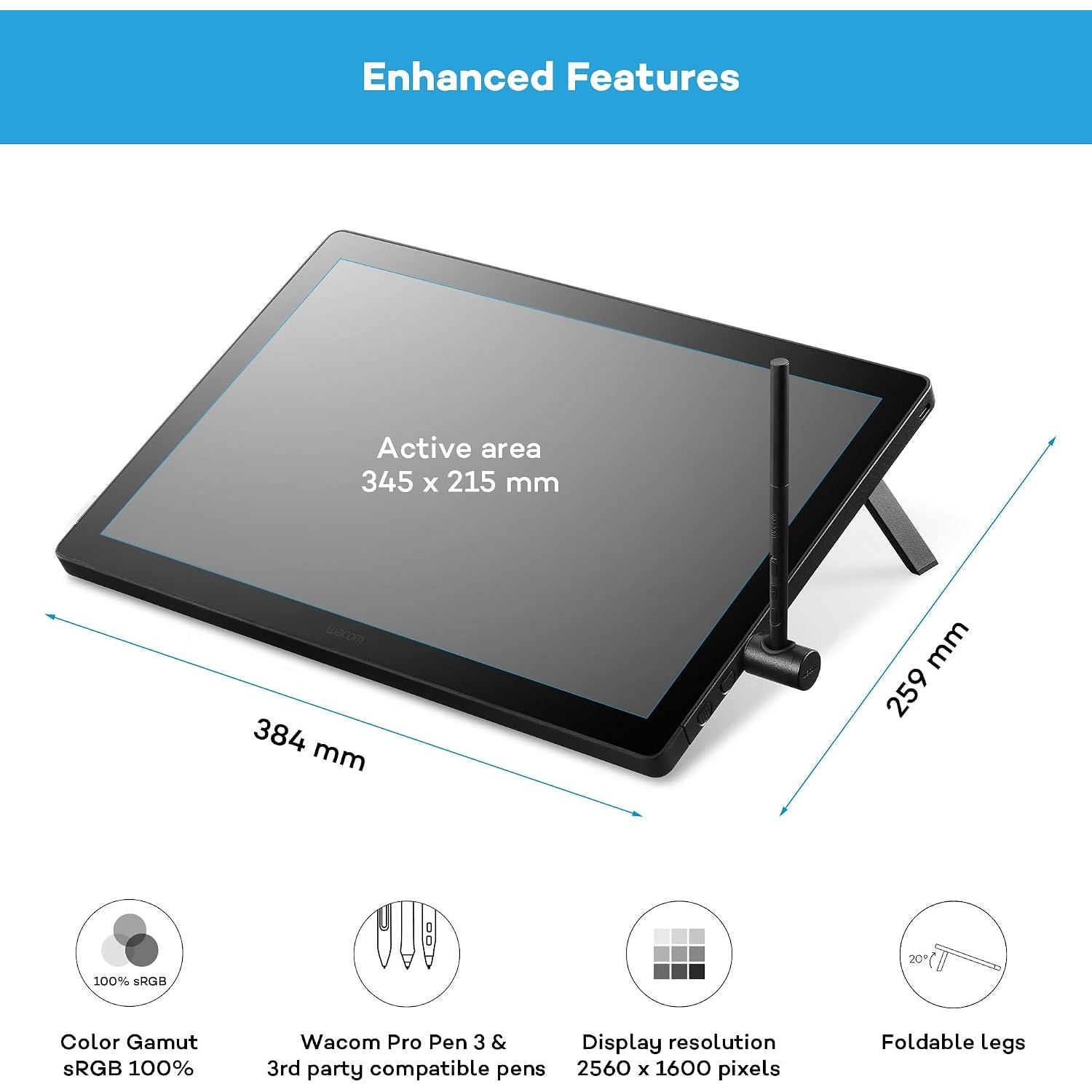 Buy Wacom,Wacom Cintiq 16 (2025) 2.5K Pen Display with Wacom Pro Pen 3 - Gadcet UK | UK | London | Scotland | Wales| Near Me | Cheap | Pay In 3 | Portable Monitors