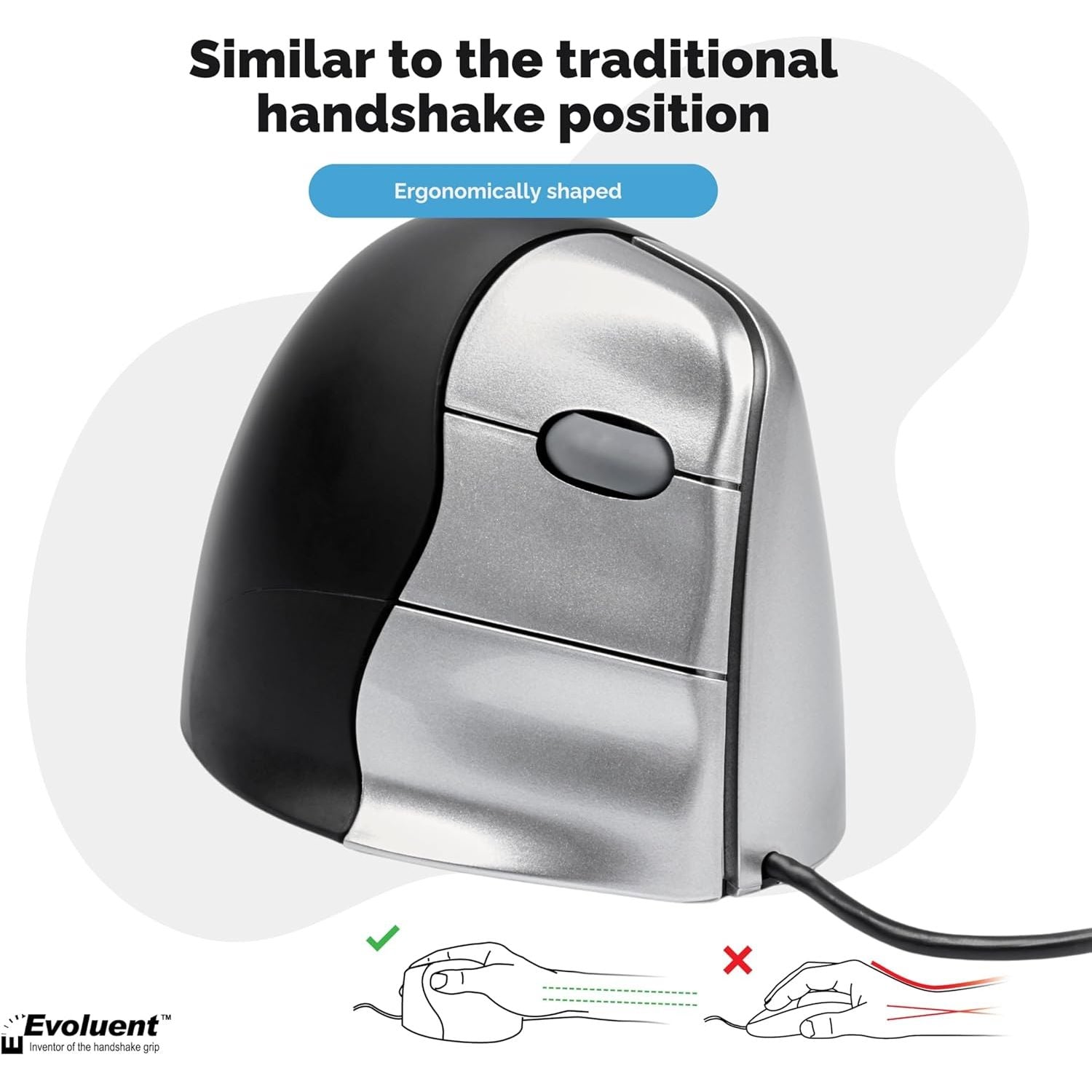 Buy Evoluent,Evoluent Right Handed Vertical Mouse 3 Ergonomic Mouse - Gadcet UK | UK | London | Scotland | Wales| Near Me | Cheap | Pay In 3 | Mice & Trackballs