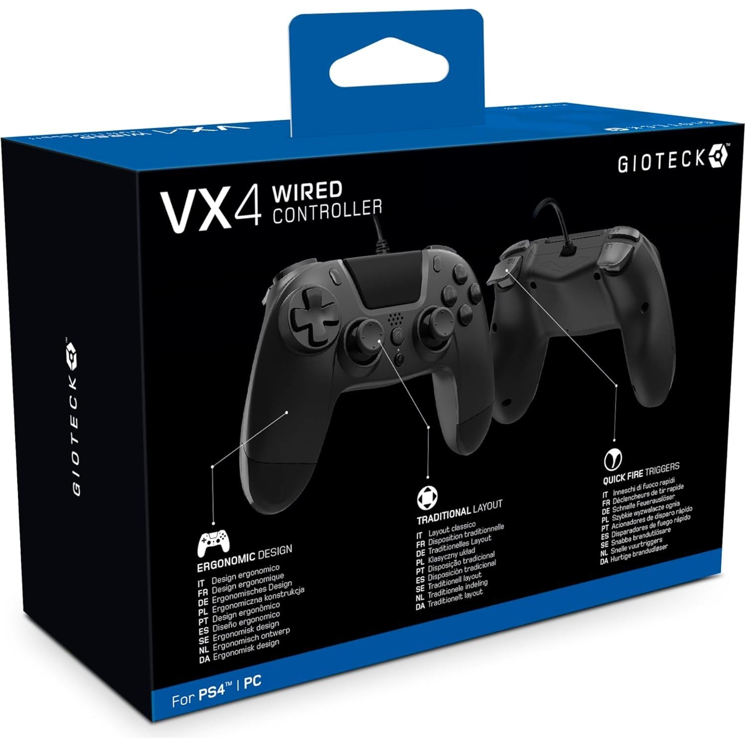 Buy Gioteck,Gioteck VX4 Wired Controller - PlayStation 4 - Gadcet UK | UK | London | Scotland | Wales| Near Me | Cheap | Pay In 3 | Game Controllers
