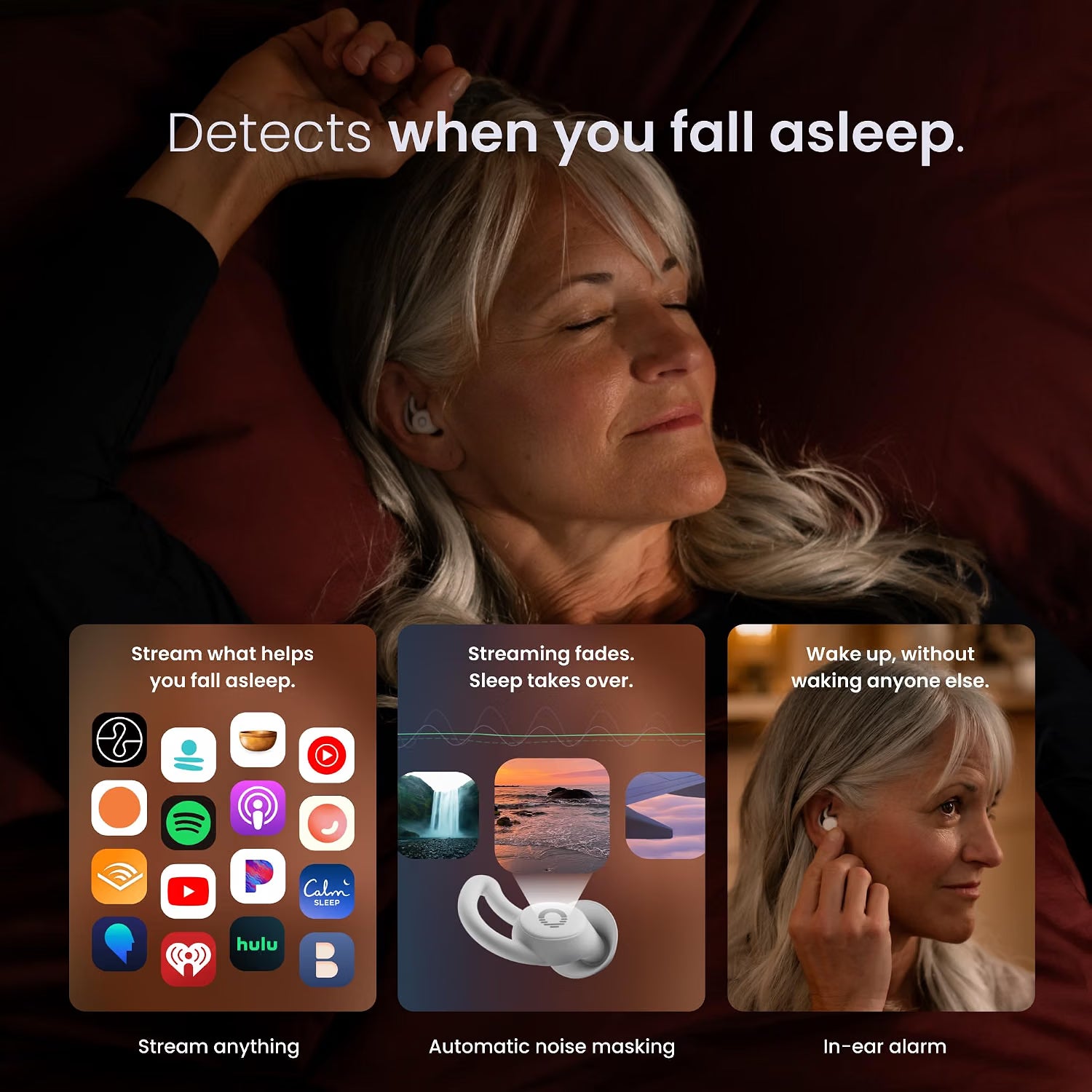 Ozlo Sleepbuds® 2 – Sleep Earbuds for Snoring & Noise Masking, 14-Hour Battery, Bluetooth 5.3, Blue
