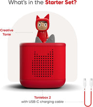 Toniebox 2 Starter Set, Speech Boosting Educational Toy for Toddlers Certified 1+, Screen-Free Audio Player with Creative Tonie Rubie – Red