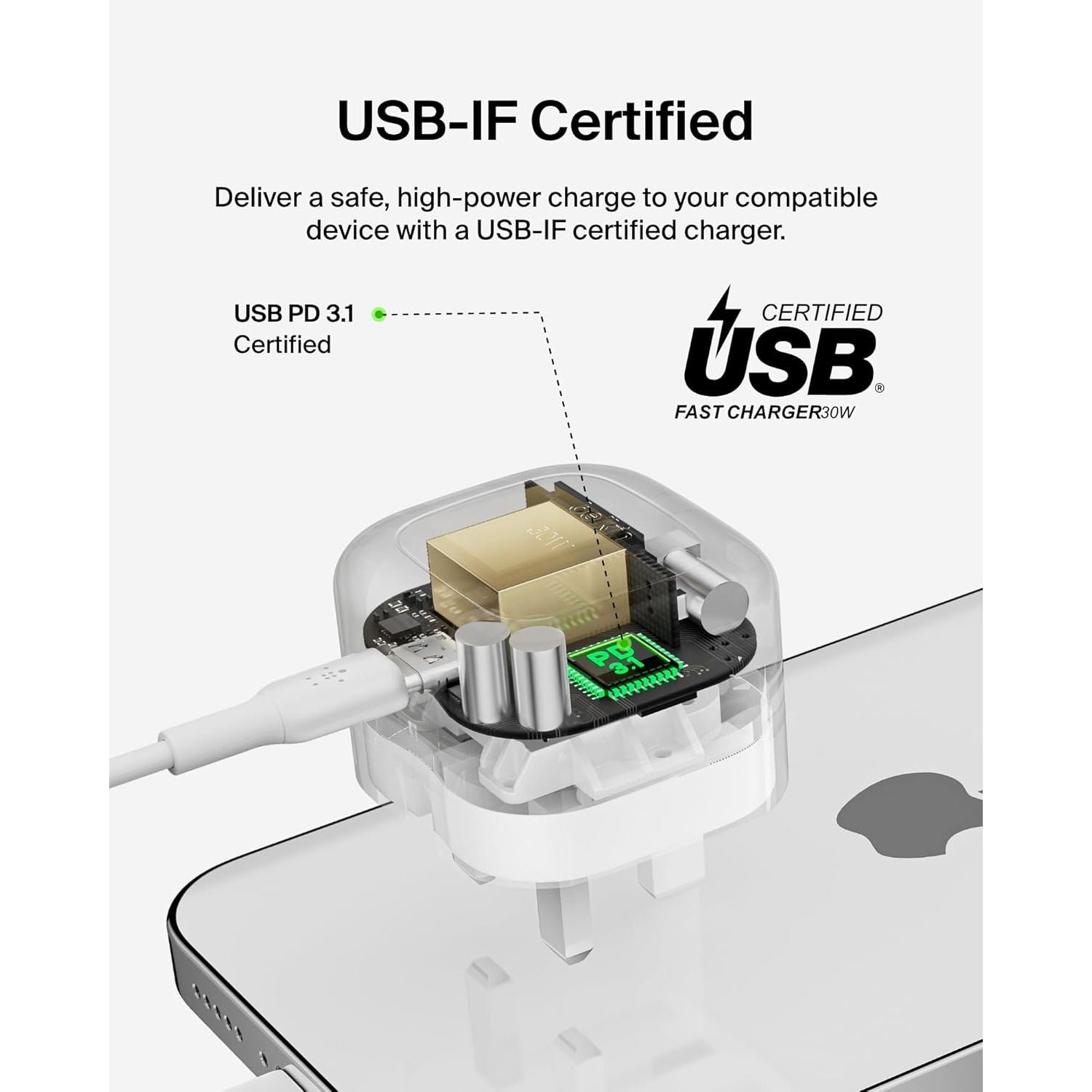 Buy Belkin,Belkin BoostCharge Compact Wall Charger 30W USB-C PD - White - Gadcet UK | UK | London | Scotland | Wales| Near Me | Cheap | Pay In 3 | Power Adapters