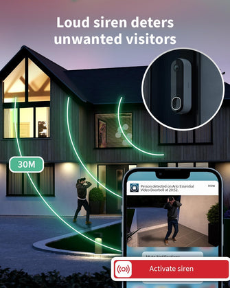 Arlo Wireless HD Video Doorbell – Outdoor WiFi Security Camera, Motion Sensor, Night Vision, 6-Month Battery Life, Free Arlo Secure Trial, White