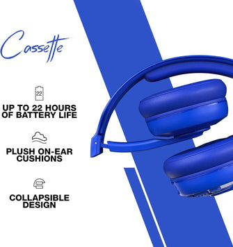 Buy Skullcandy,Skullcandy Cassette On-Ear Wireless Headphones, 22 Hr Battery, Microphone, Works with iPhone Android and Bluetooth Devices - Blue - Gadcet UK | UK | London | Scotland | Wales| Ireland | Near Me | Cheap | Pay In 3 | Headphones & Headsets