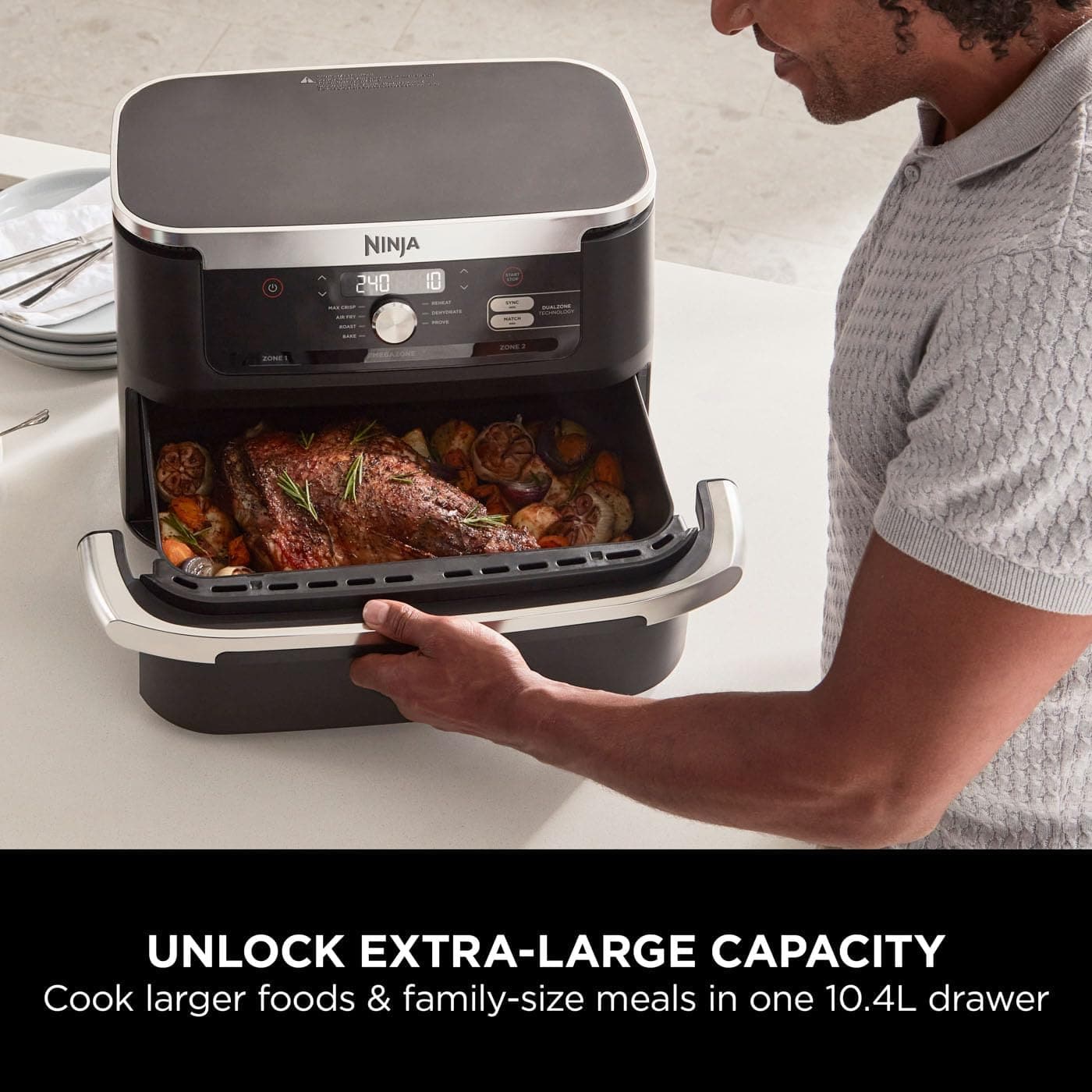 Buy Ninja,Ninja Foodi FlexDrawer Air Fryer, Dual Zone with Removable Divider, Large 10.4L Drawer, 7-in-1, Air-Fryer Uses No Oil, Air Fry, Roast, Bake, Max Crisp, Non-Stick Dishwasher Safe Parts, Black AF500UK - Gadcet UK | UK | London | Scotland | Wales| Near Me | Cheap | Pay In 3 | Air Fryers