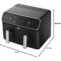 Buy Beko,Beko Dual Zone Air Fryer ExpertFry FRL5388B – 8.5L Capacity, Smart Finish, Match Cook, 9 Automatic Functions, Dehydrate, Black - Gadcet UK | UK | London | Scotland | Wales| Near Me | Cheap | Pay In 3 | Air Fryer & Grill