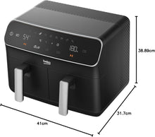 Buy Beko,Beko Dual Zone Air Fryer ExpertFry FRL5388B – 8.5L Capacity, Smart Finish, Match Cook, 9 Automatic Functions, Dehydrate, Black - Gadcet UK | UK | London | Scotland | Wales| Near Me | Cheap | Pay In 3 | Air Fryer & Grill