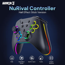 Armor 3 NuRival Wireless RGB LED Game Controller For Nintendo Switch® Hall Effect Sticks OLED/Switch® - Black