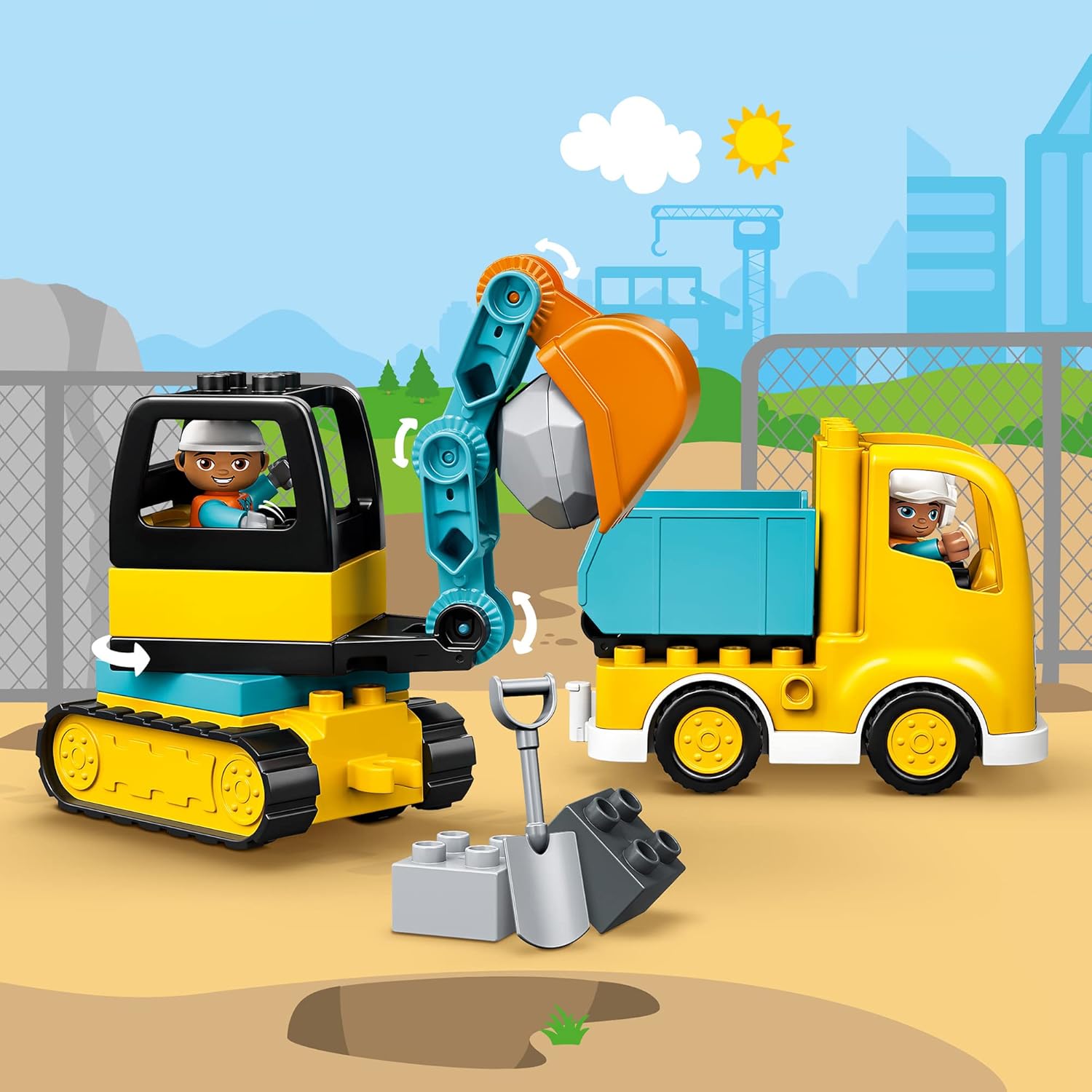 Buy LEGO,LEGO DUPLO Truck & Tracked Excavator – 10931, Construction Toy with 2 Vehicles, 2 Figures & Boulder - Gadcet UK | UK | London | Scotland | Wales| Near Me | Cheap | Pay In 3 | Construction Set Toys