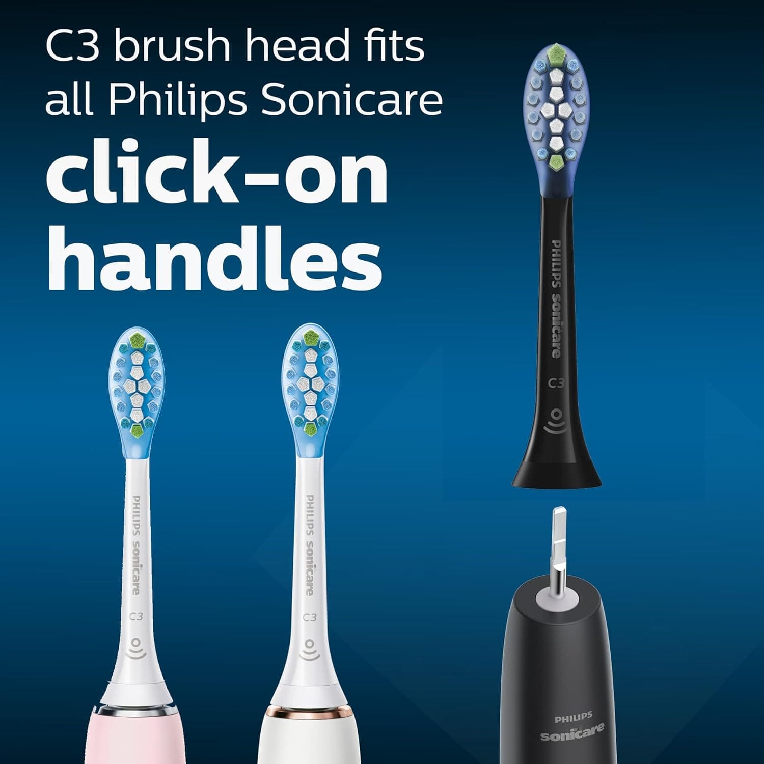 Buy Philips,Philips Sonicare Original C3 Premium Plaque Defence Standard Sonic Toothbrush Heads - 4 Pack in Black (Model HX9044/33) (Packing May Vary) - Gadcet UK | UK | London | Scotland | Wales| Near Me | Cheap | Pay In 3 | Toothbrush
