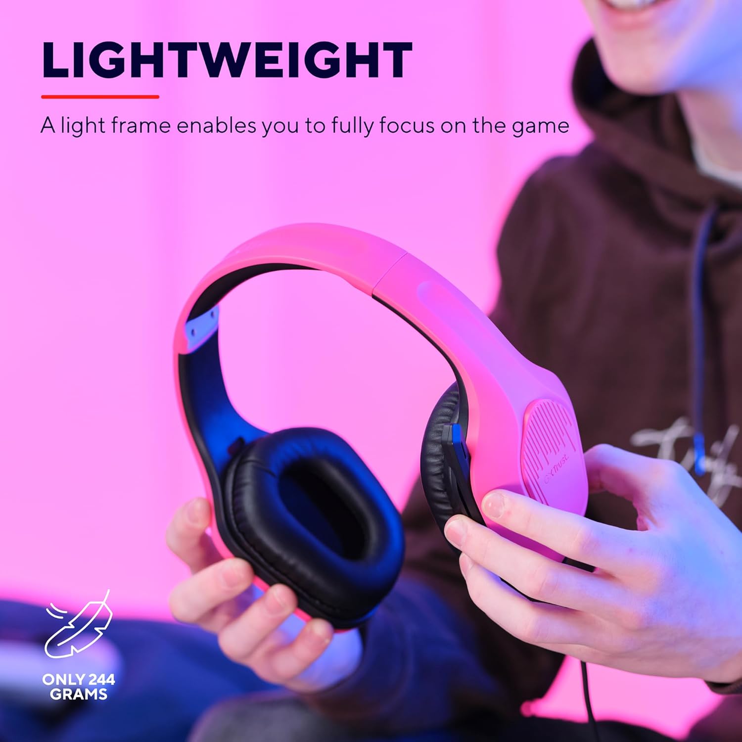 Buy Trust Gaming,Trust Gaming GXT 415P Zirox Lightweight Over-Ear Gaming Headset, 50mm Drivers, 3.5mm Jack, Foldaway Mic, 2m Cable – Compatible with PC, Xbox, PS4, PS5, Switch, Mobile – Pink - Gadcet UK | UK | London | Scotland | Wales| Near Me | Cheap | Pay In 3 | Headphones & Headsets