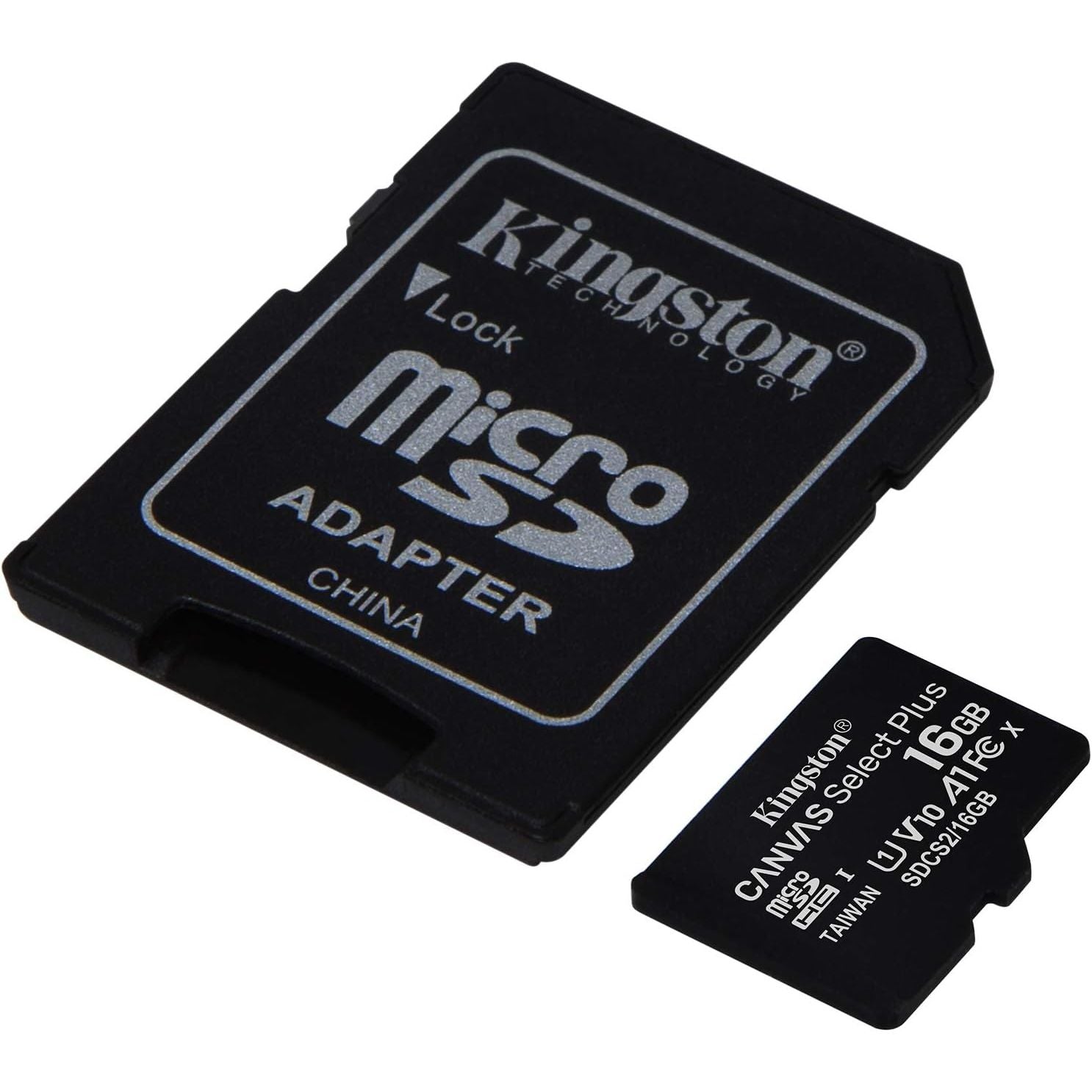Buy Kingston,Kingston Canvas Select Plus 16GB microSD Card – Class 10, with SD Adapter (SDCS2/16GB) - Gadcet UK | UK | London | Scotland | Wales| Near Me | Cheap | Pay In 3 | Memory Cards