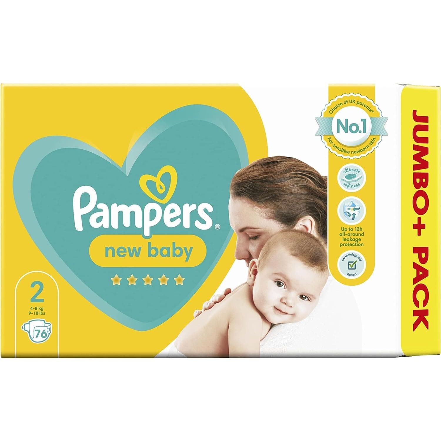 Buy Pampers,Pampers Baby Nappies Size 2 (9-15 kg / 20-33 lbs), New Baby, 76 Count, JUMBO+ PACK, Protection For Sensitive Newborn Skin, Baby Essentials for Newborn - Gadcet UK | UK | London | Scotland | Wales| Ireland | Near Me | Cheap | Pay In 3 | Health & Beauty