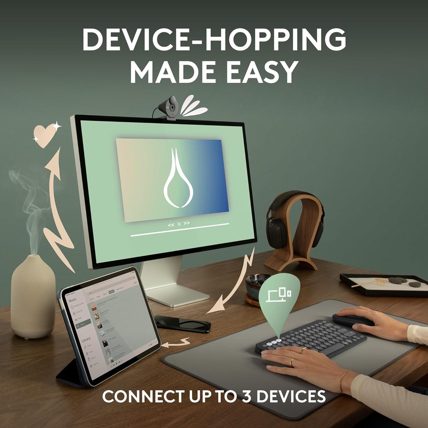 Buy Logitech,Logitech Pebble Keys 2 K380s, Multi-Device Bluetooth Wireless Keyboard with Customisable Shortcuts,Slim and Portable, Easy-Switch for Windows/macOS/iPadOS/Android/Chrome OS, QWERTY UK Layout, Rose - Gadcet UK | UK | London | Scotland | Wales| Ireland | Near Me | Cheap | Pay In 3 | Keyboards