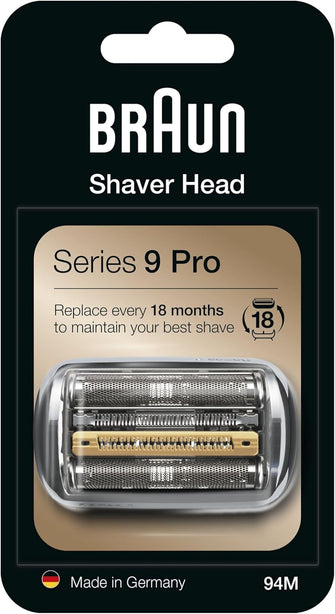 Buy Braun,Braun Series 9 ORIGINAL Electric Shaver Replacement Head, Easily Attach Your New Shaver Head, Also Compatible with Series 9 Pro Electric Razors, 94M, Silver - Gadcet UK | UK | London | Scotland | Wales| Near Me | Cheap | Pay In 3 | Electric Razor Accessories