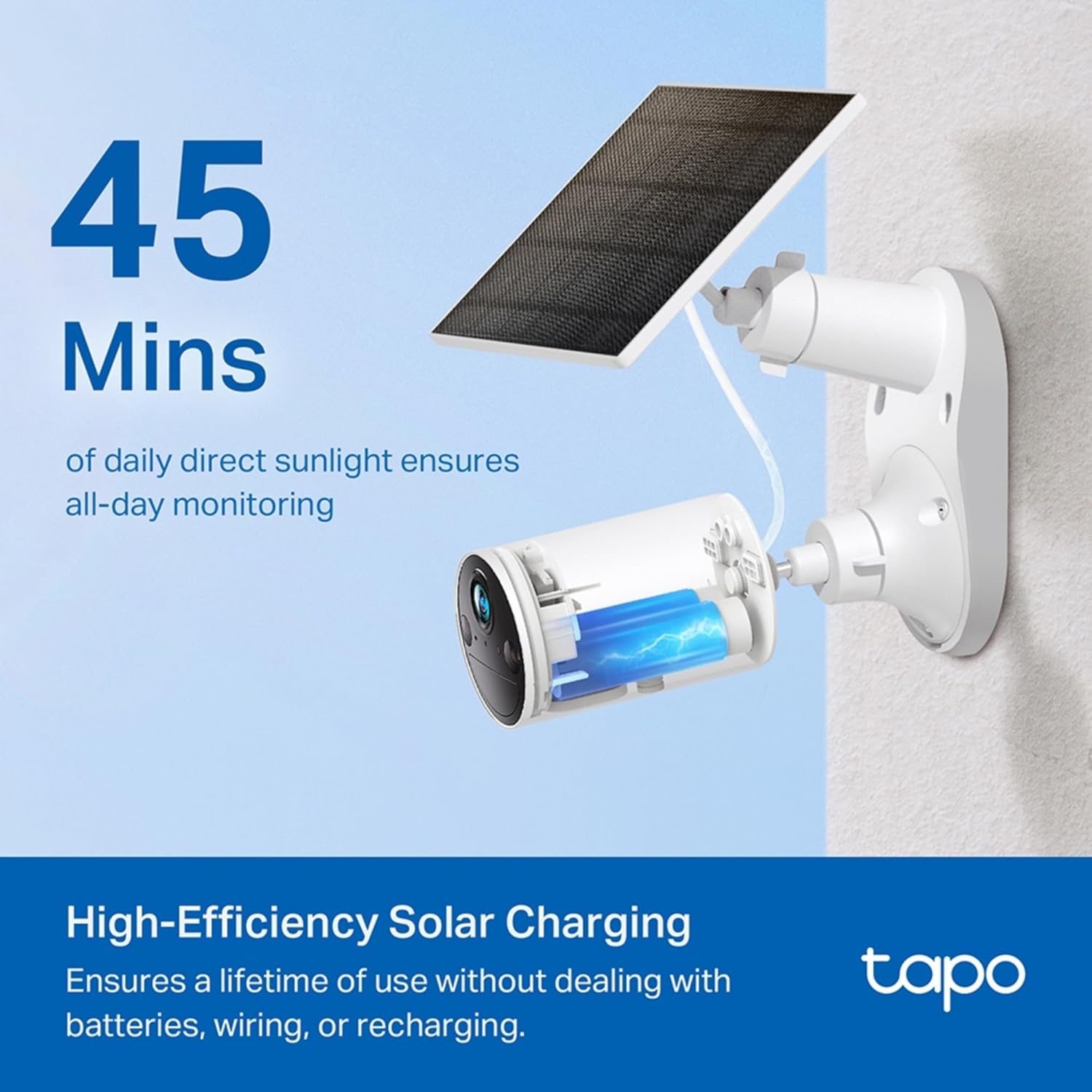 Buy Tapo,Tapo Solar Panel, Flexibly Installed and Angle Adjustment, High-Efficiency 45min Solar Charging for Full Day Usage, IP65 Weatherproof, Works with All Tapo Battery-powered cameras (Tapo A201) - Gadcet UK | UK | London | Scotland | Wales| Near Me | Cheap | Pay In 3 | Batteries