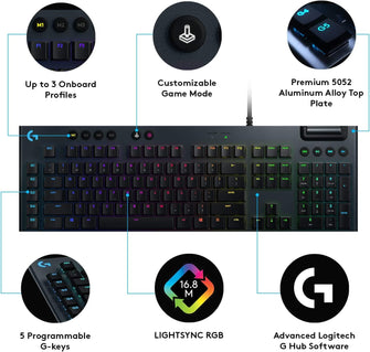 Buy Logitech,Logitech G815 RGB Wired Mechanical Gaming Keyboard with low profile GL-Tactile switches - Gadcet.com | UK | London | Scotland | Wales| Ireland | Near Me | Cheap | Pay In 3 | Keyboards
