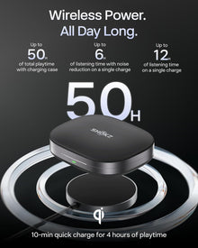 SHOKZ OpenFit Pro Wireless Bluetooth Noise-Cancelling Earbuds – Black