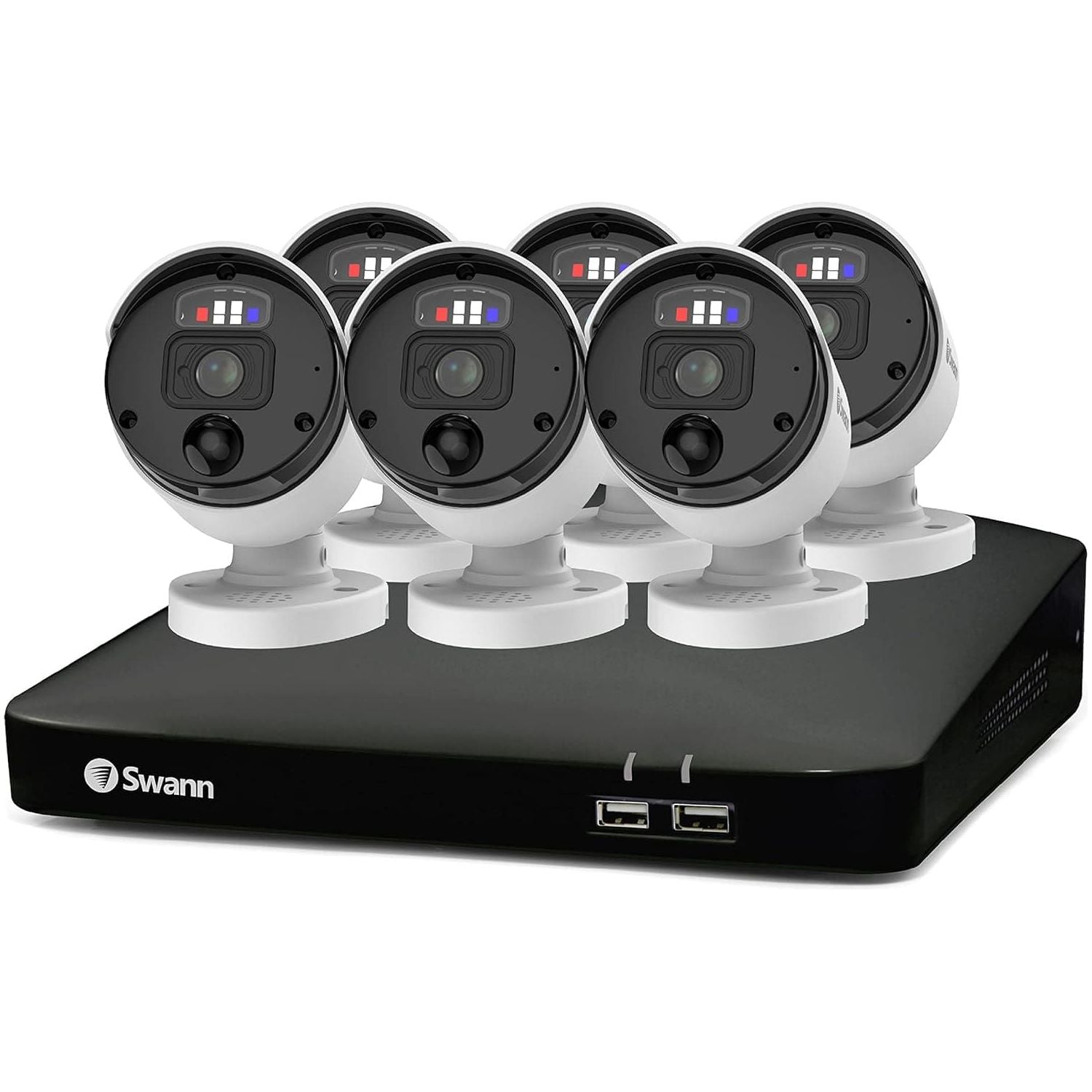 Buy Swann,Swann Master-Series 4K HD 8-Channel NVR Security System with 2TB HDD, 6 PoE Indoor/Outdoor Wired CCTV Cameras, Color Night Vision, Heat & Motion Detection, Spotlights, Flashing Lights - 879906 - Gadcet UK | UK | London | Scotland | Wales| Near Me | Cheap | Pay In 3 | Security Monitors & Recorders