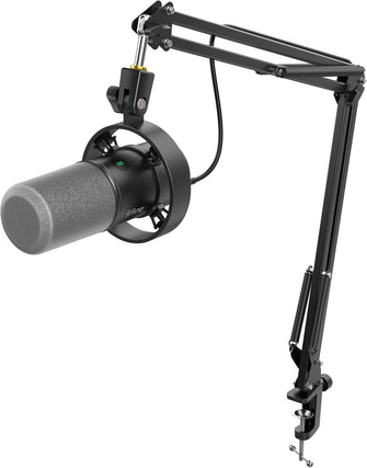 FIFINE K688 Podcast Microphone Kit – USB/XLR Dynamic Mic with Boom Arm, Mute Button, 3.5mm Jack – for Recording, Streaming, PC & XLR Mixers