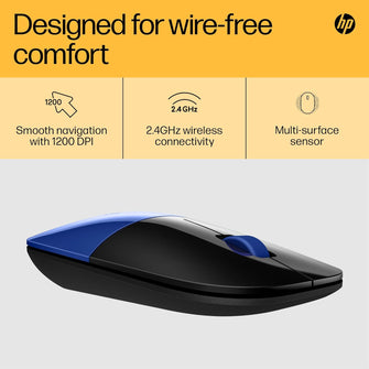 Buy HP,HP Z3700 Wireless Mouse – Blue, Slim Design, 2.4GHz, 1200 DPI Optical Sensor, Multi-OS Compatible, Blue LED, Up to 16 Months Battery Life - Gadcet UK | UK | London | Scotland | Wales| Near Me | Cheap | Pay In 3 | Keyboard & Mouse