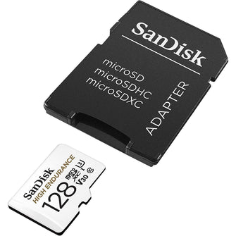 Buy SanDisk,SanDisk 128GB High Endurance microSDXC Card – For Dash Cams & IP Cams, Up to 10,000 Hours Full HD/4K Recording, 100MB/s, UHS-I, Class 10, U3, V30 + SD Adapter - Gadcet UK | UK | London | Scotland | Wales| Near Me | Cheap | Pay In 3 | Flash Memory Cards