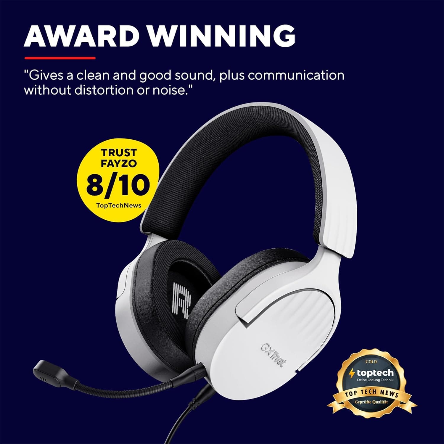 Buy Trust,Trust Gaming GXT 489 Fayzo Gaming Headset for PC, PS5, PS4, Xbox Series X|S, Switch, Mobile, 3.5 mm Jack, 35% Recycled Plastics, Over-Ear Wired Headphones with Noise Cancelling Microphone - White - Gadcet UK | UK | London | Scotland | Wales| Near Me | Cheap | Pay In 3 | Headphones & Headsets