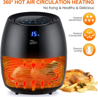 Buy Uten,Air Fryer, Uten 6.5L Power Air Fryer with Digital Display, Rapid Air Circulation System Adjustable Temperature and 30 Minute Timer for Healthy Oil Free & Low Fat 1800W - Gadcet UK | UK | London | Scotland | Wales| Near Me | Cheap | Pay In 3 | Kitchen Appliances
