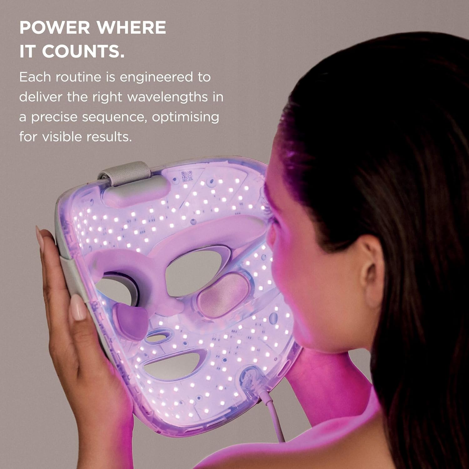 Shark CryoGlow LED Face Mask FW312UKPK – Under-Eye Cooling, Red & Blue LED, Infrared Light Therapy, Rose Glow