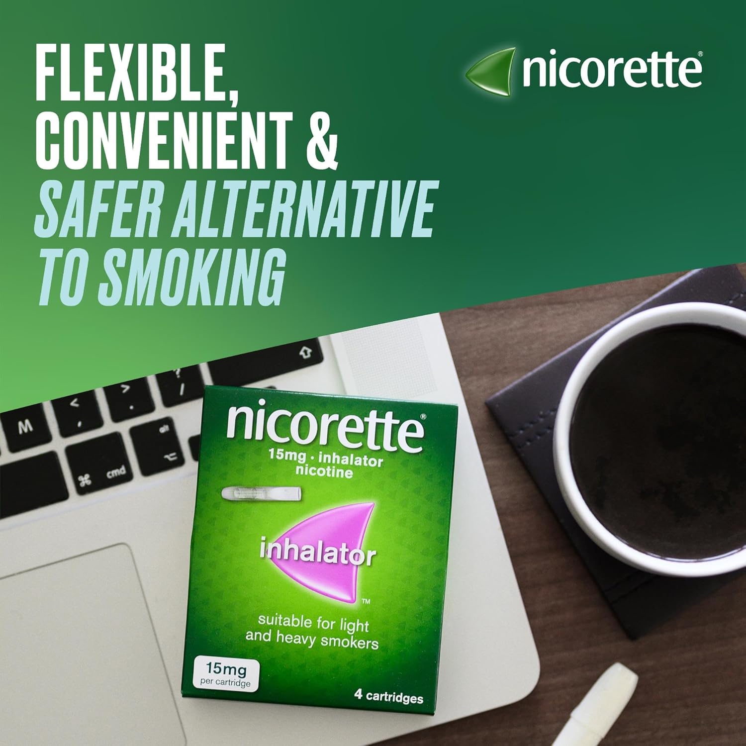 Buy Nicorette,Nicorette 15mg Inhalator with 36 Cartridges – Discreet & Convenient Smoking Cessation Aid - Gadcet UK | UK | London | Scotland | Wales| Near Me | Cheap | Pay In 3 | Nebulizers