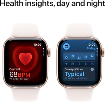 Apple Watch Series 10 – GPS, 42mm Smartwatch, Rose Gold Aluminium Case, Light Blush Sport Band (S/M), Water Resistant, Always-On Retina Display