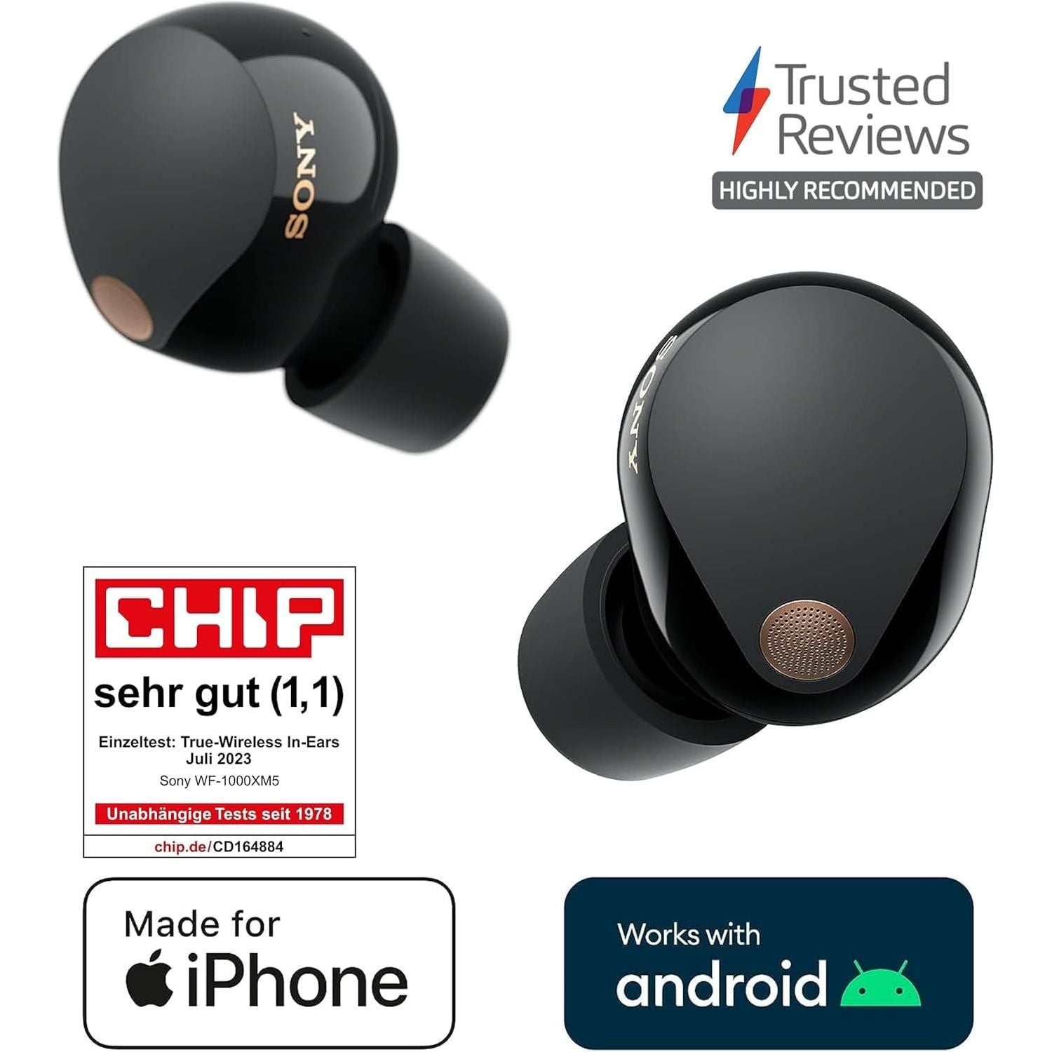 Sony WF1000XM5 ANC In-Ear True Wireless Earbuds - Black - 2