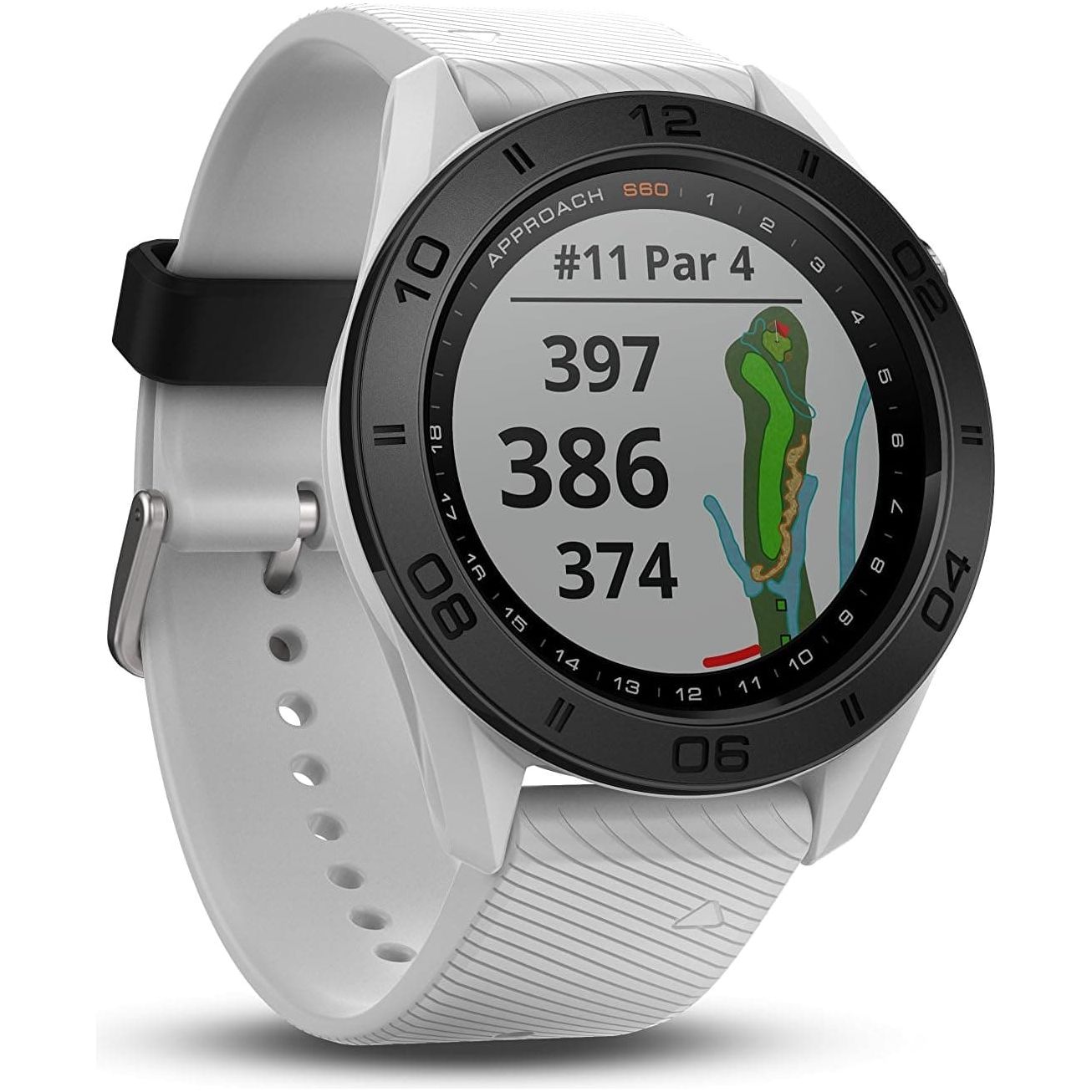 Buy Garmin,Garmin Approach S60, Premium GPS Golf Watch with Touchscreen Display and Full Color CourseView Mapping, White w/Silicone Band - Gadcet.com | UK | London | Scotland | Wales| Ireland | Near Me | Cheap | Pay In 3 | smartwatch