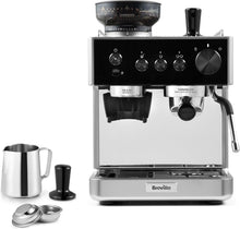 Breville Barista Classic VCF186 Espresso Machine Black & Silver – Bean to Cup Coffee Maker with Integrated Grinder, Milk Frother, 15-Bar Pump & 58mm Portafilter