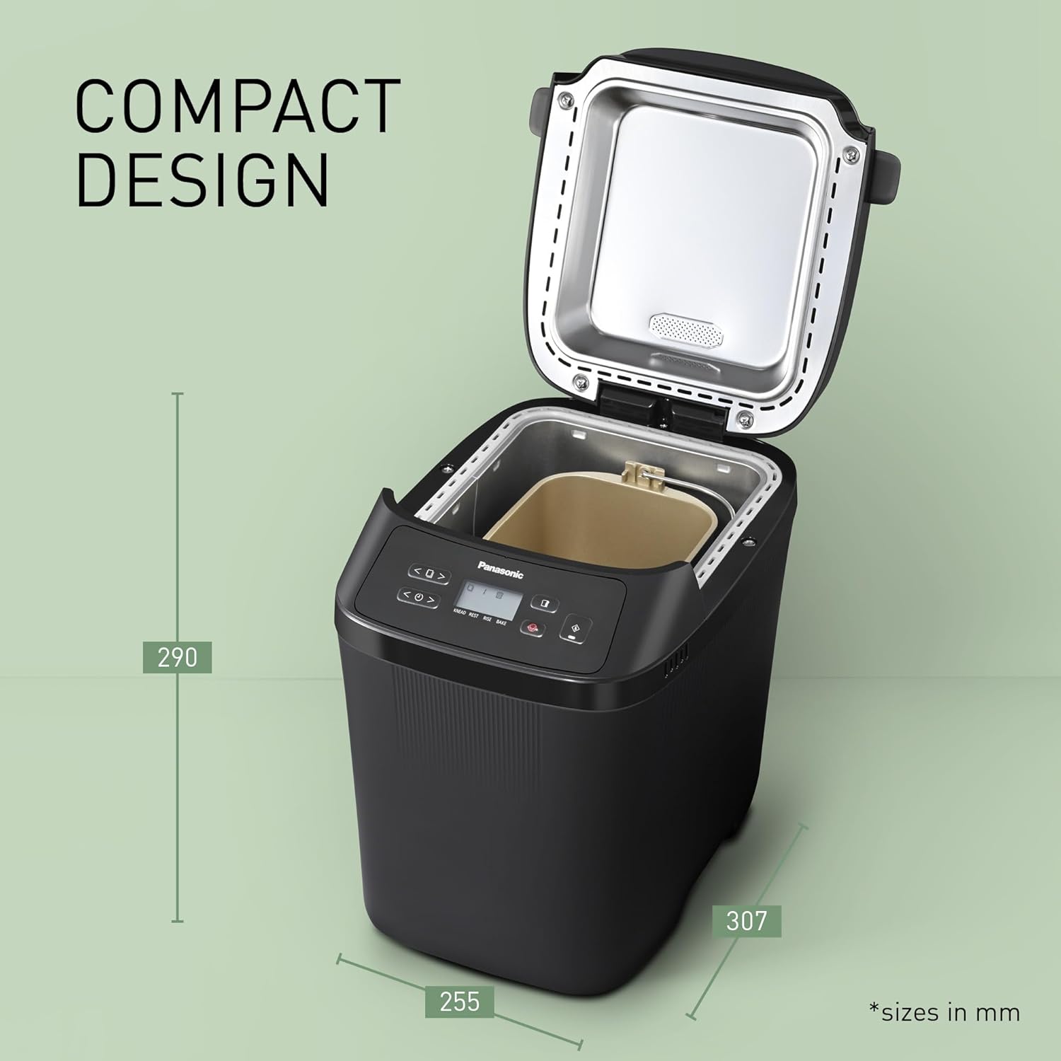 Buy Panasonic,Panasonic SD-PN100 Automatic Mini Bread Maker – Compact Design, 18 Programmes, Gluten-Free Options, Black - Gadcet UK | UK | London | Scotland | Wales| Near Me | Cheap | Pay In 3 | Breadmakers