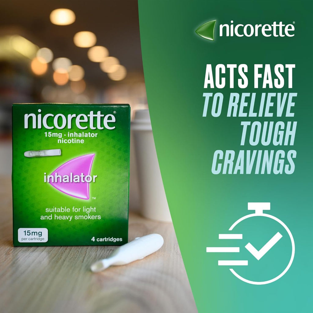Nicorette 15mg Nicotine Inhalator – 20 Cartridges, Smoking Cessation A ...