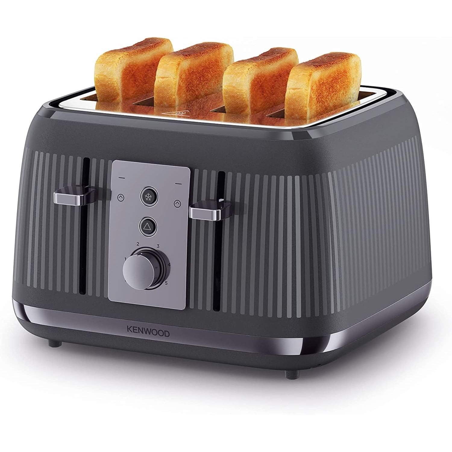 Buy Kenwood,Kenwood Dusk Toaster, 4 Slot Toaster, Reheat, 5 Browning Settings, Defrost and Cancel Functions, Pull Crumb Tray, TFP30.000GY, 1800W, Slate Grey - Gadcet UK | UK | London | Scotland | Wales| Near Me | Cheap | Pay In 3 | Toasters