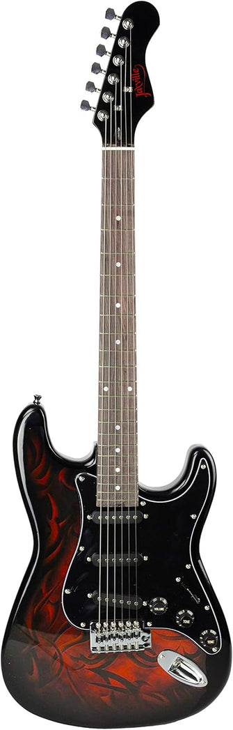 Buy Jaxville,Jaxville Demon ST1-DM-PK ST-Style Electric Guitar Starter Pack – Includes Amplifier, Gig Bag, Strings, Strap, Cable & Plectrums - Gadcet UK | UK | London | Scotland | Wales| Near Me | Cheap | Pay In 3 | Musical Instruments & Gear