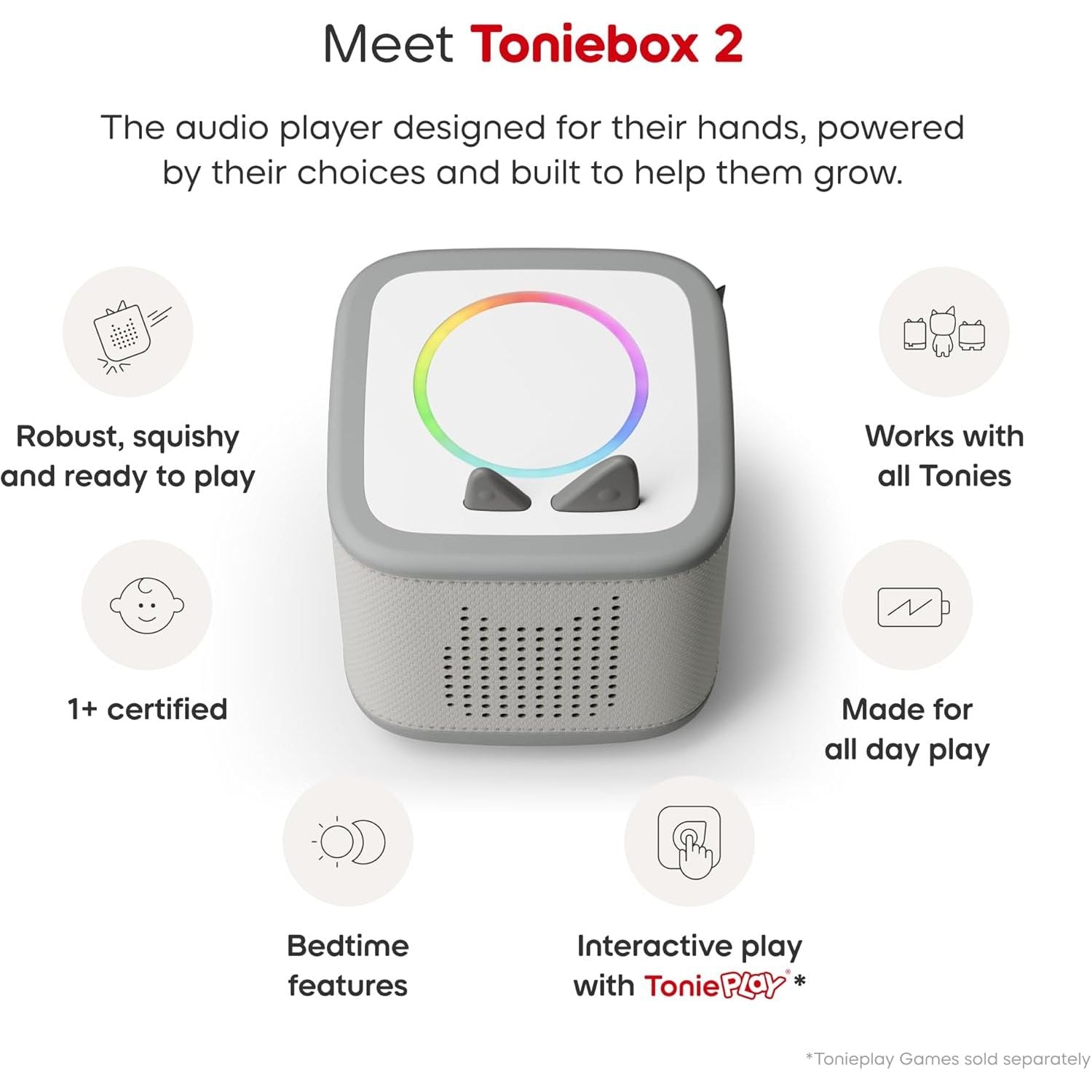 Buy tonies,Toniebox 2 Starter Set – Moon Grey with Creative Tonie “Rubie” Interactive Audio Player for Kids - Gadcet UK | UK | London | Scotland | Wales| Near Me | Cheap | Pay In 3 | Reading Toys