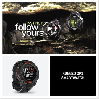 Garmin Instinct 3 Solar GPS Smartwatch – 45mm, Rugged Outdoor Design, Built-in Flashlight, Black