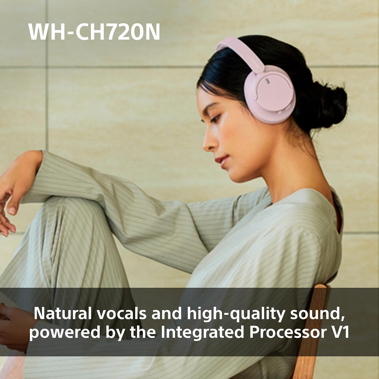 Sony WH-CH720N Wireless Bluetooth Noise Cancelling Over-Ear Headphones, Ambient Sound Mode, Lightweight Design, up to 50 hr battery life, iOS & Android - Blue