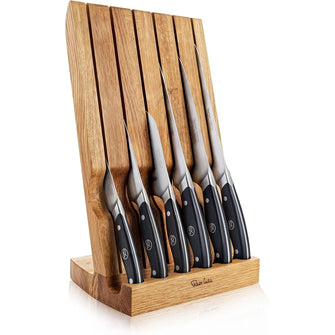 Robert Welch Professional Angle Oak Knife Block Set – 6-Piece Award-Winning Set