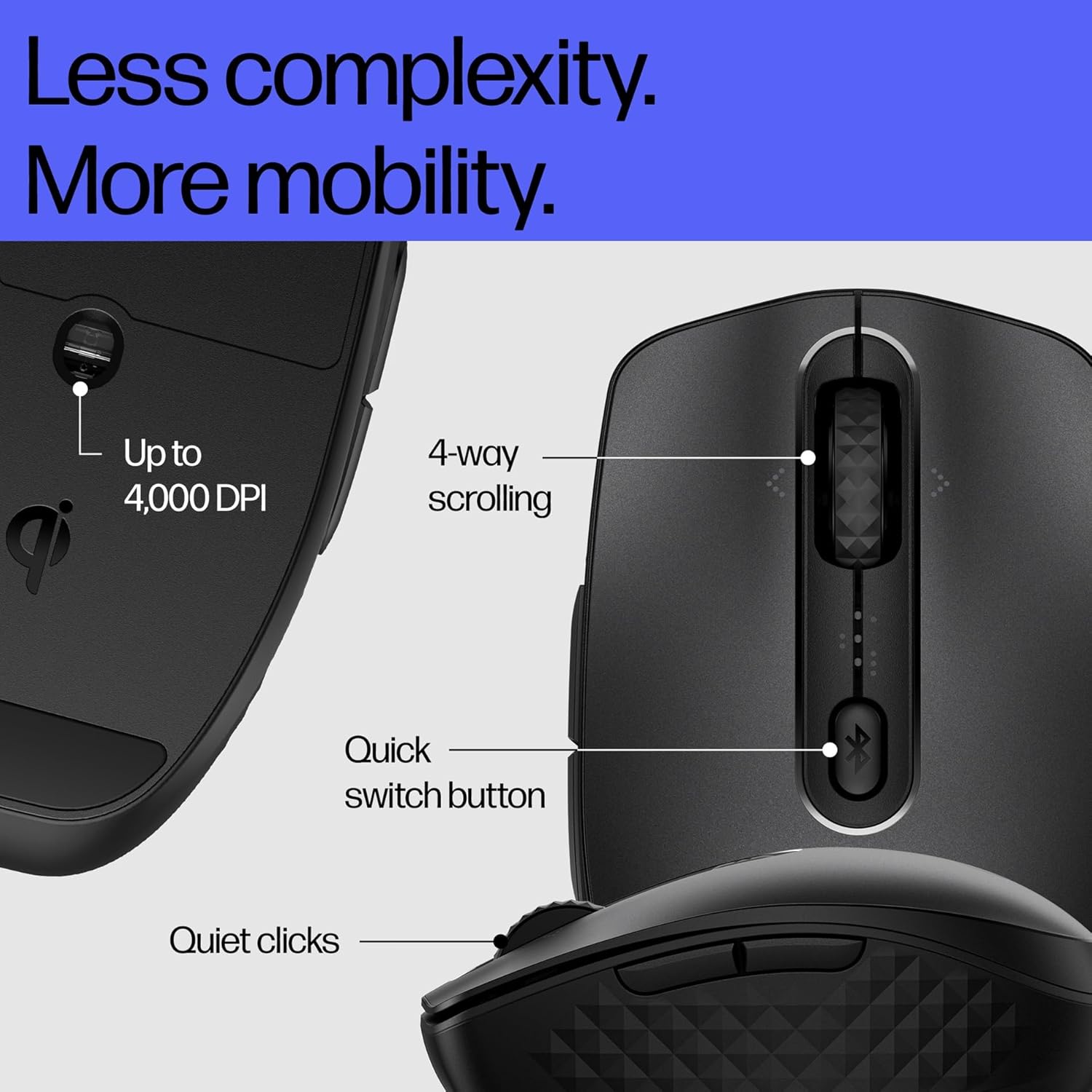 Buy HP,HP 690 Qi-Charging Wireless Mouse – Bluetooth, 4000 DPI, 6 Programmable Buttons, 4D Tilt Wheel, AES Security, Compatible with PC, Mac & Chrome – Black - Gadcet UK | UK | London | Scotland | Wales| Near Me | Cheap | Pay In 3 | Mice & Trackballs
