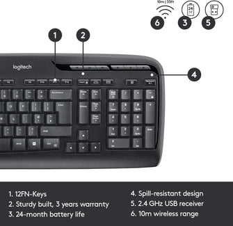 Buy Logitech,Logitech MK330 Wireless Keyboard and Mouse Combo for Windows - QWERTY UK Layout - Black - Gadcet UK | UK | London | Scotland | Wales| Ireland | Near Me | Cheap | Pay In 3 | Keyboard & Mouse
