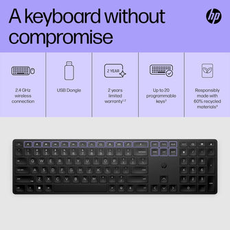 Buy HP,HP 450 Programmable Wireless Keyboard with 20+ Programmable Keys, Adjustable Incline, 20+ month Battery Life, made from 60% Recycled Materials - Gadcet  | UK | London | Scotland | Wales| Near Me | Cheap | Pay In 3 | Keyboard & Mouse