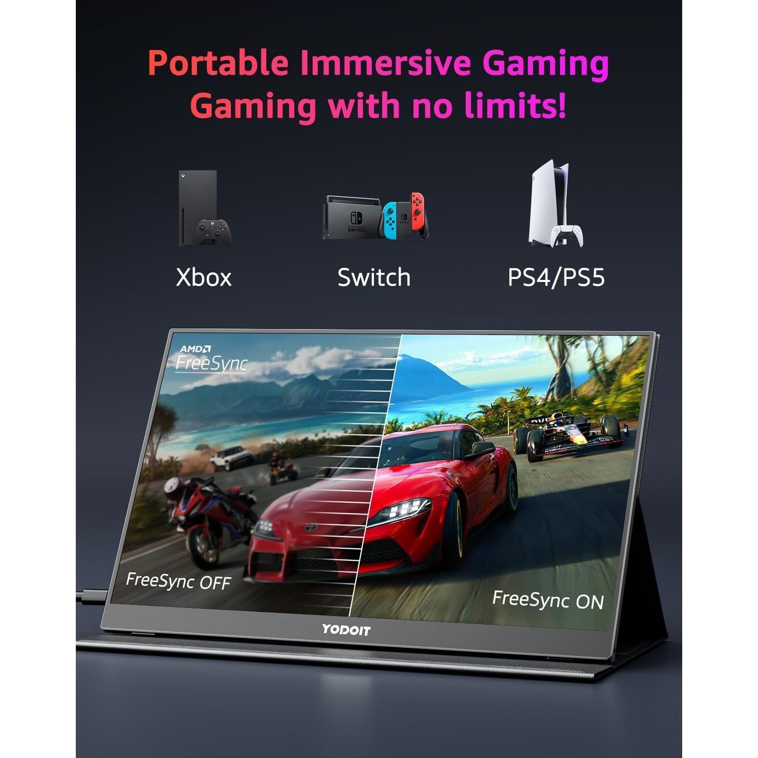 Buy Yodoit,Yodoit 15.6" 4K UHD Portable Monitor, IPS Display, USB-C, Built-In Speakers, Smart Cover, Compatible with PC, Laptop, MacBook, Xbox - Gadcet UK | UK | London | Scotland | Wales| Near Me | Cheap | Pay In 3 | Computer Monitor Accessories